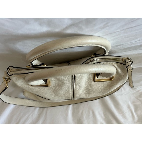 Vince Camuto Beige Leather Expandable Tote Purse - Picture 10 of 12